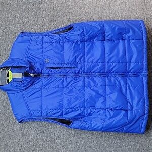 Izod Mens Blue Puffer Insulated Vest XL Full Front Zip